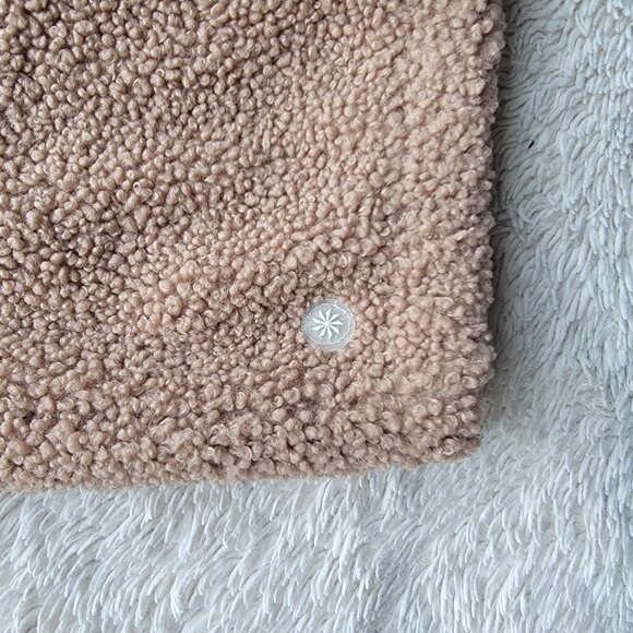 Athleta Girl Size XL 14 Teddy Fleece Jacket Coat, Brown Tan Woods Khaki Like New - Picture 7 of 9